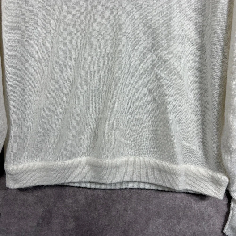 Vintage IZOD Lacoste Sweater XL White Knit Orlon Acrylic Knit Pullover Preppy